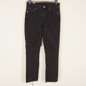 Gap Mid Rise Vintage Slim Raw Hem Black Rinse Jeans Womens Sz 27